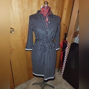 Talbots dots dress with belt tie